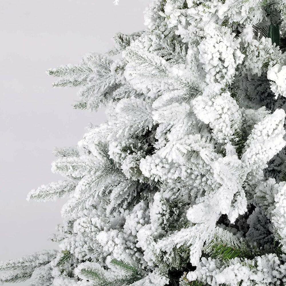 Christmas Tree White 7ft Metal Stand Xmas Bushy Pine 1100 Branches Festive Decor