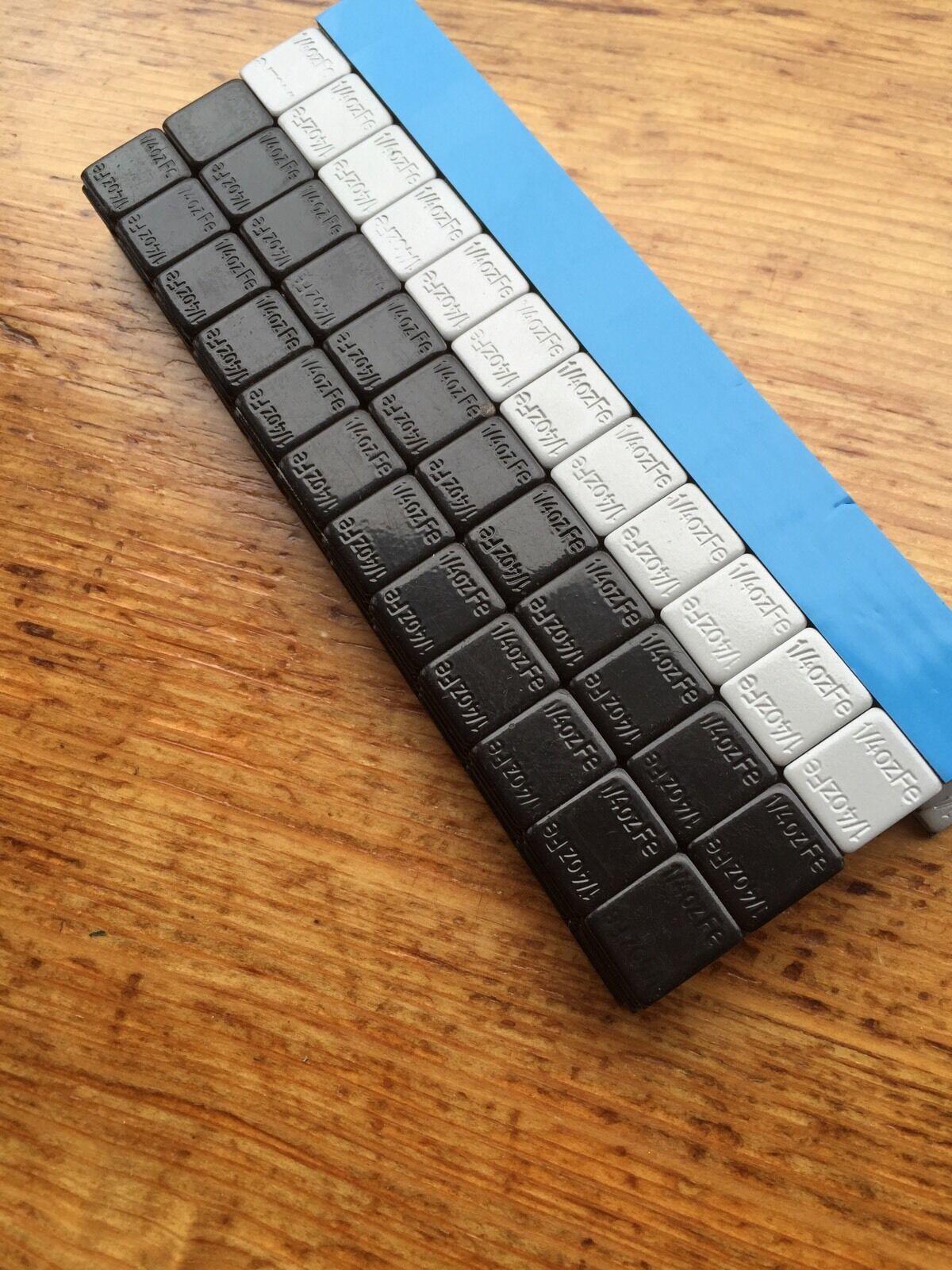 27 LBS BLACK WHEEL WEIGHTS-1/4 OZ -27 LBS GREY- 1/4 OZ. STICK-ON ADHESIVE TAPE