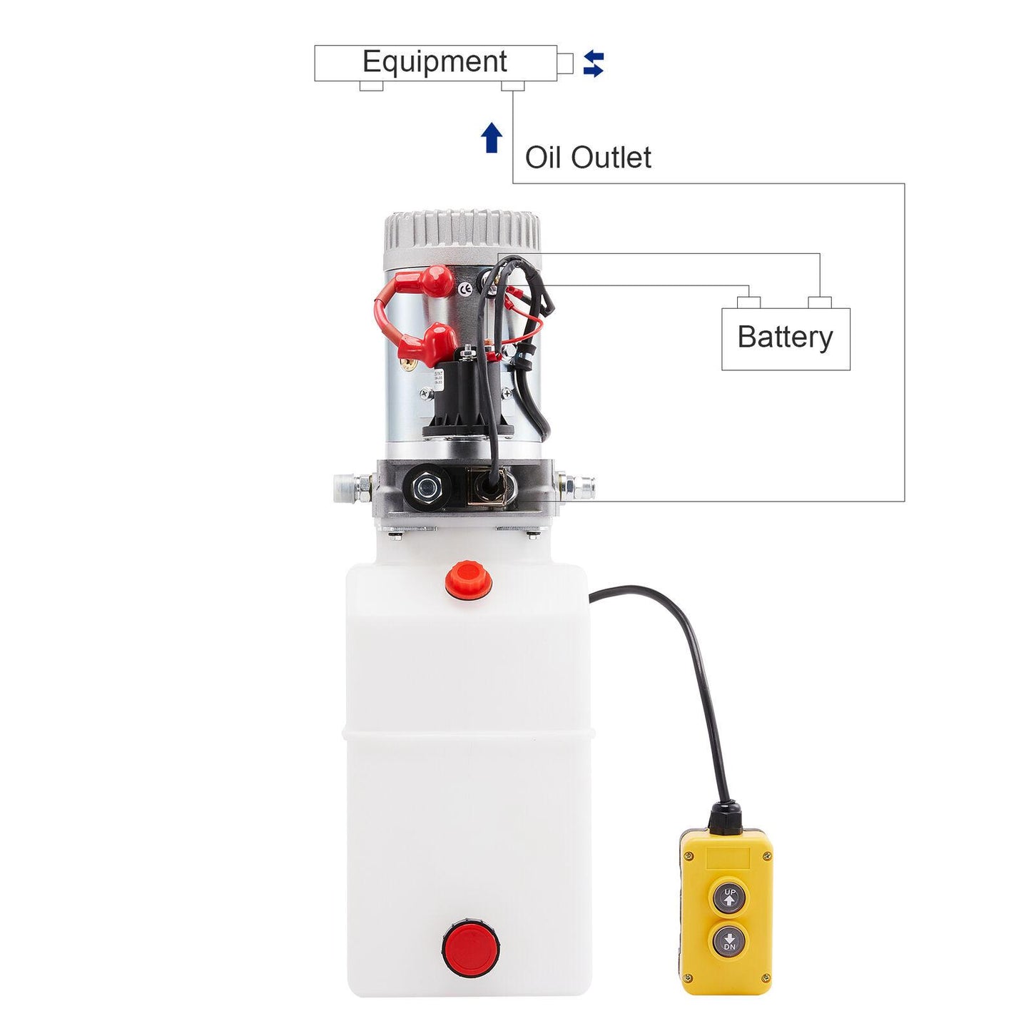 Single Acting 12V 6 Quart Hydraulic Pump for Aerial Platform Dump Truck Bed More