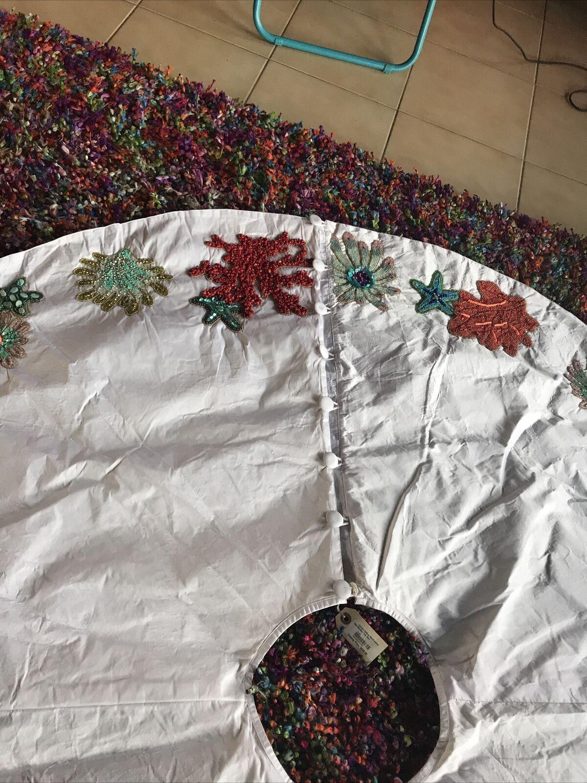 kim seybert Sea Oddesey Collection christmas Tree Skirt
