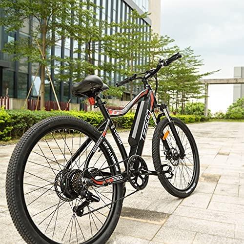 TESGO Electric Bikes for Adults Climber - 26’’ Electric Bicycle with Removable 48V/10.4Ah LG Cells Battery, 350W Electric Mountain Bike with 7 Speed Gears, Max 21MPH Ebike with Fork Suspension