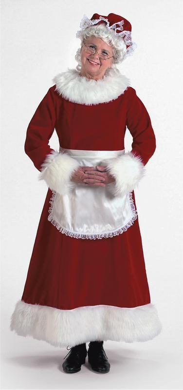 6-Piece Burgundy Velvet Mrs Claus Most Valuable Helper at North pole - Adult Size XXX Large