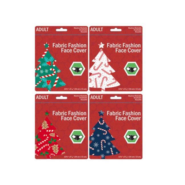 Kole Imports MO189-200 4 Assorted Adult Candy Canes & Gingerbread Washable Face Masks, Pack of 200