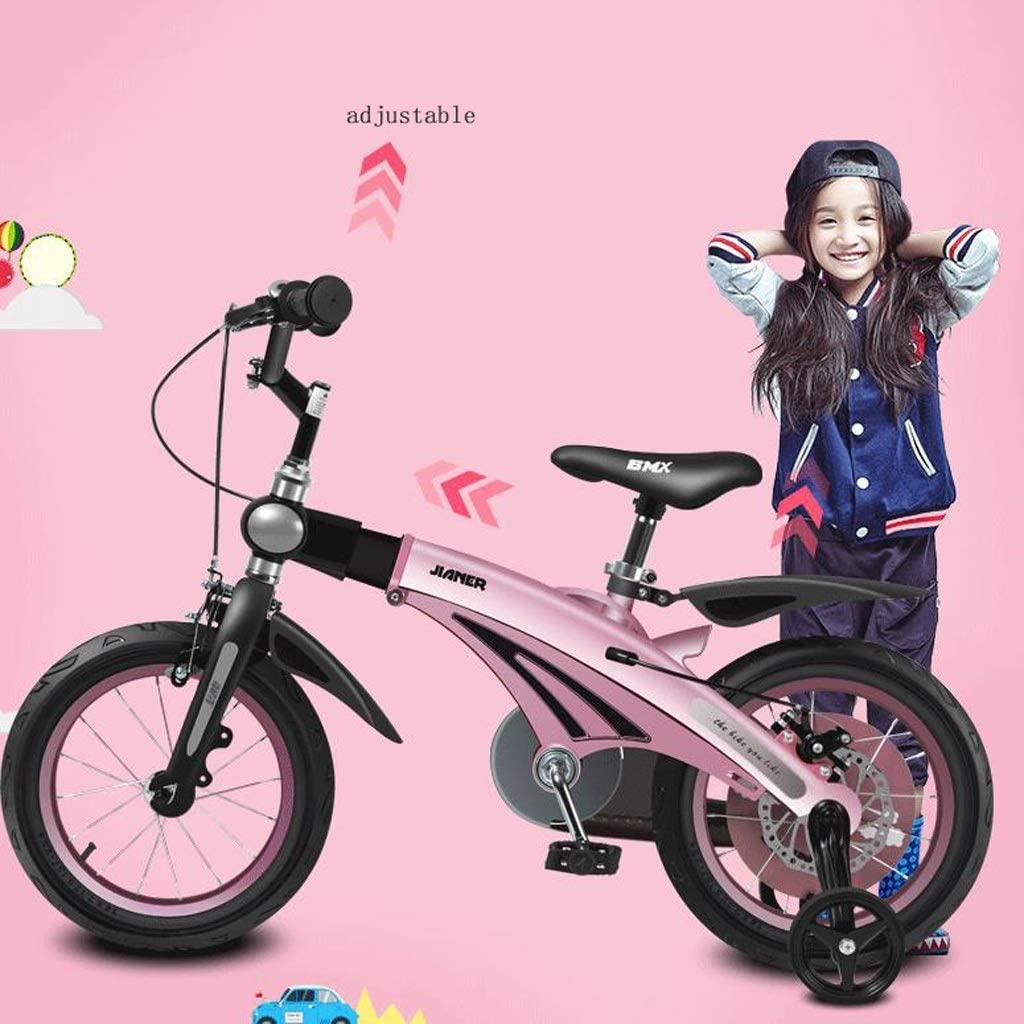 Kids Bike BMX Bike for Kids Boys Girls Bicycle Kids Bike Boys Girls Space Aluminum for 3-9 Years Old Kid's Bike 14 Inch with Training Wheels or Kickstand Child's Bike Kids Bicycle ( Color : Pink )
