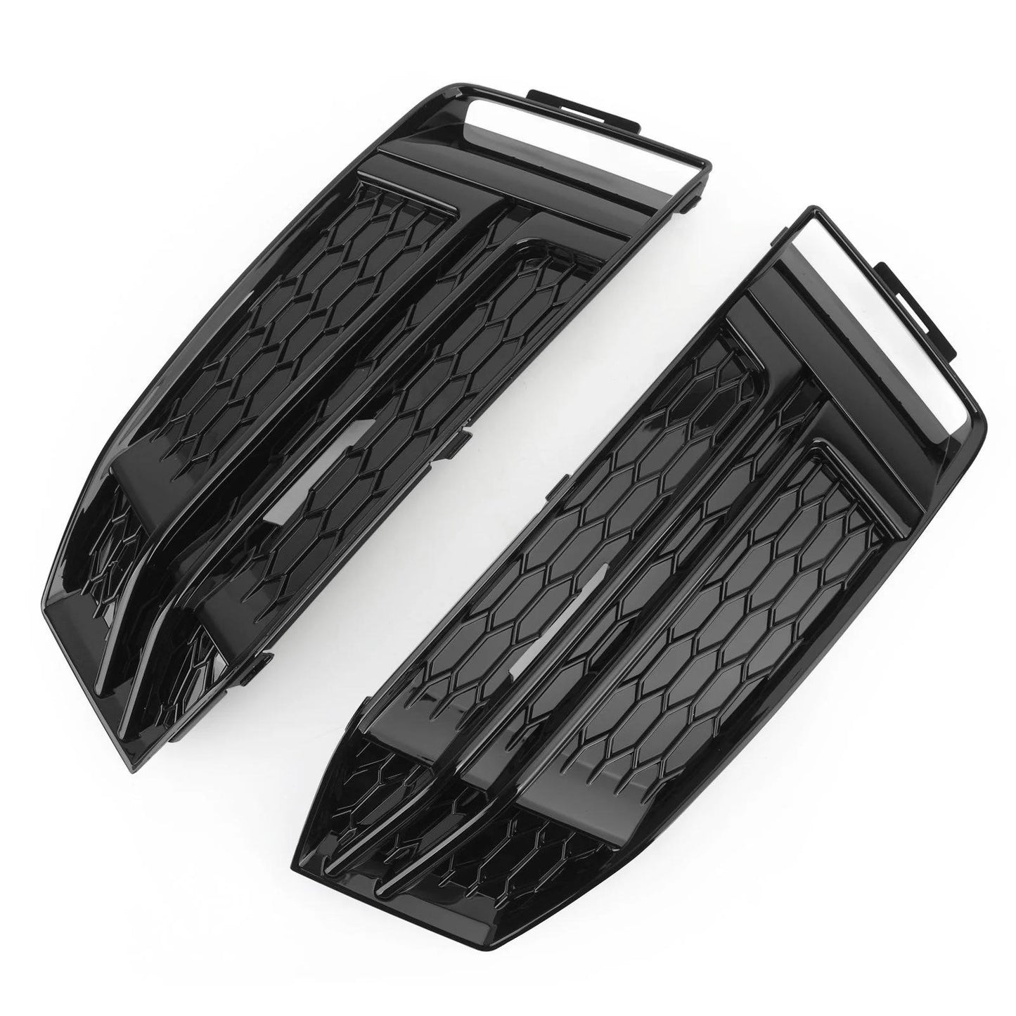 Black Front Fog Light Cover fit AUDI A4 B9 S-LINE 2016-2023 Bumper Grille Generic