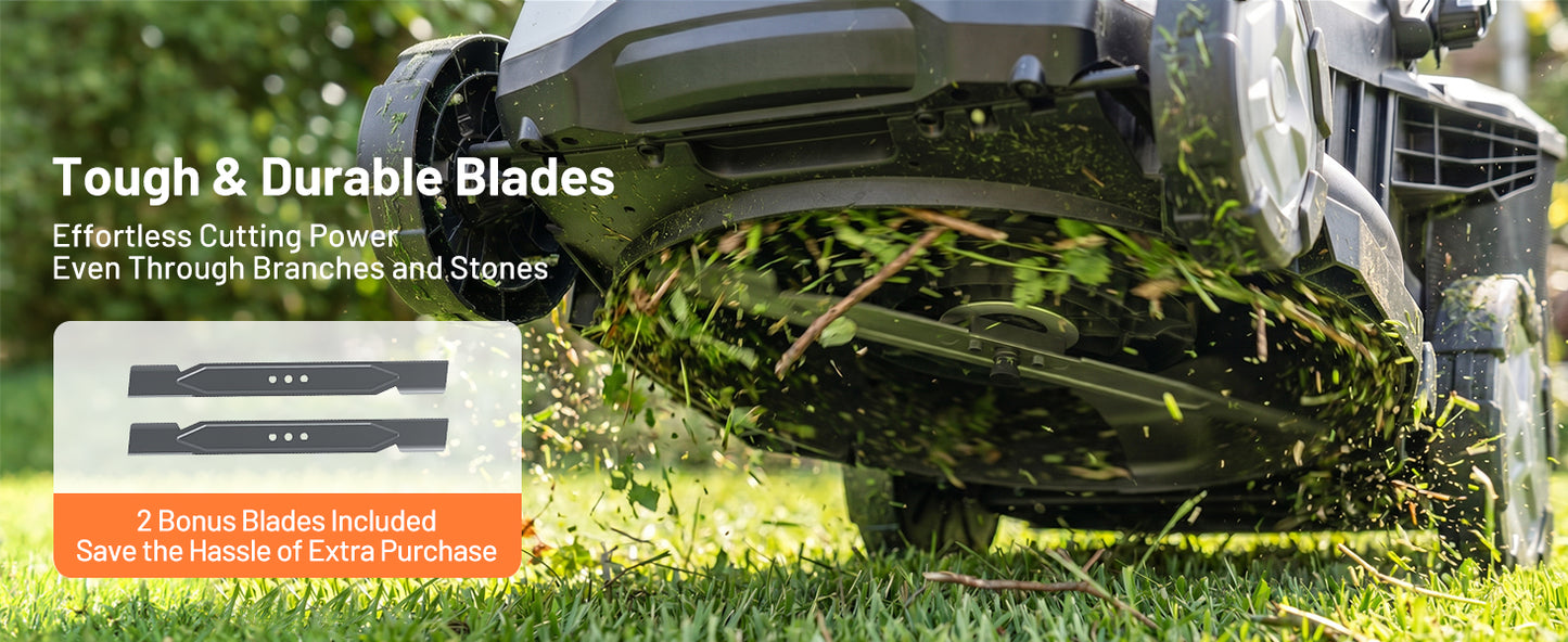 21" 40V Cordless Lawn Mower, Self-Propelled & Push 2-in-1 Battery Powered Lawnmower with 2 x 8.0Ah