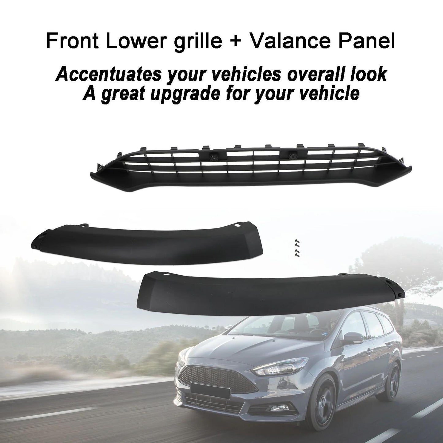 15-18 Ford Focus Valance Panel Front Bumper Lower Grill F1EZ17626 FO1095266 Generic