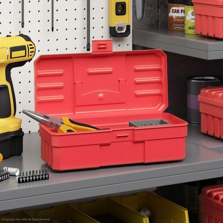 12-Inch ProBox Plastic Toolbox for Tools, Hobby or Craft StoraToolbox, Model 09912, (12-Inch x 5-1/2-Inch x 4-Inch), Red