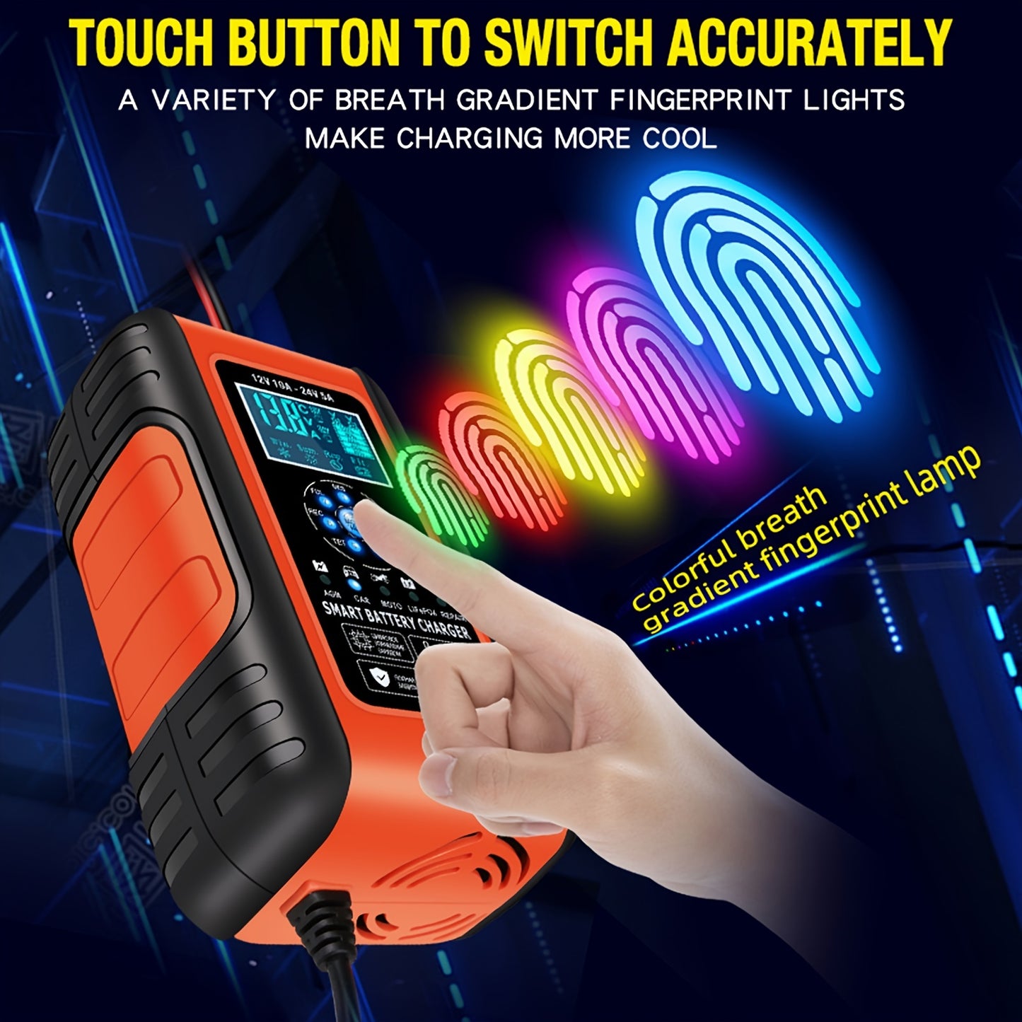 Smart 10-Amp 12V/24V Battery Charger & Maintainer - Temperature Compensated For Cars, Motorcycles, Trucks, Lawn Mowers & Boats