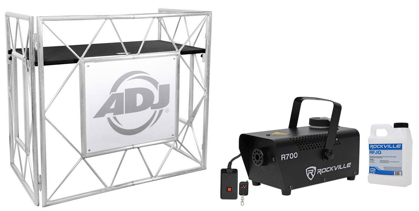 American DJ Pro Event Table II Foldable Portable DJ Booth Truss Facade + Fogger