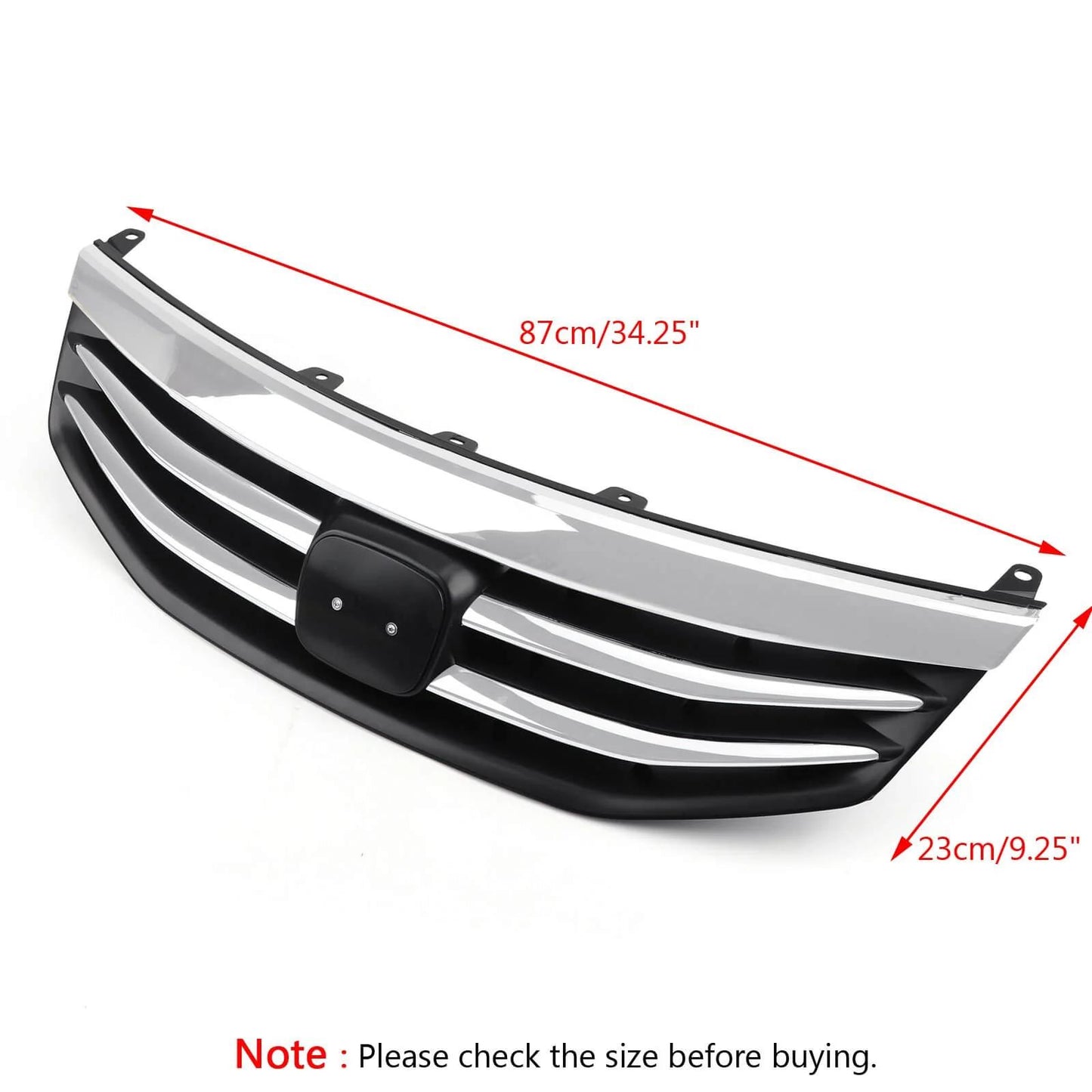 2011-2012 Honda Accord 4 Door Models Upper Bumper Hood Black Chrome Front Grille Generic