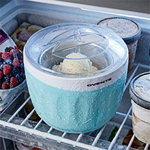 Electric Ice Cream Maker with Easy-Lock Lid, 1QT Freezer Bowl for Healthy & Homemade Frozen Yogurt, Sorbet and Gelato, Mini Kitchen Appliance Ideal for Summer Desserts for Kids, Blue ICM110BL