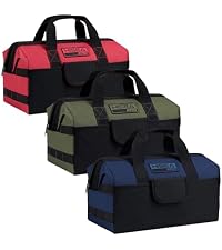 Heavy Duty Tool Bag 20 Pockets, 16-Inch Portable Tool Box Organizer | Waterproof, Wide Mouth, LarStoraToolbag for Electrician, Tradesman, with Adjustable Shoulder Strap, Soft Handle