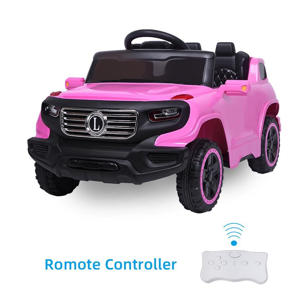 Ktaxon Kids Ride On Car 6V Battery Powered w/ LED Lights, 3 Speed, Remote Control