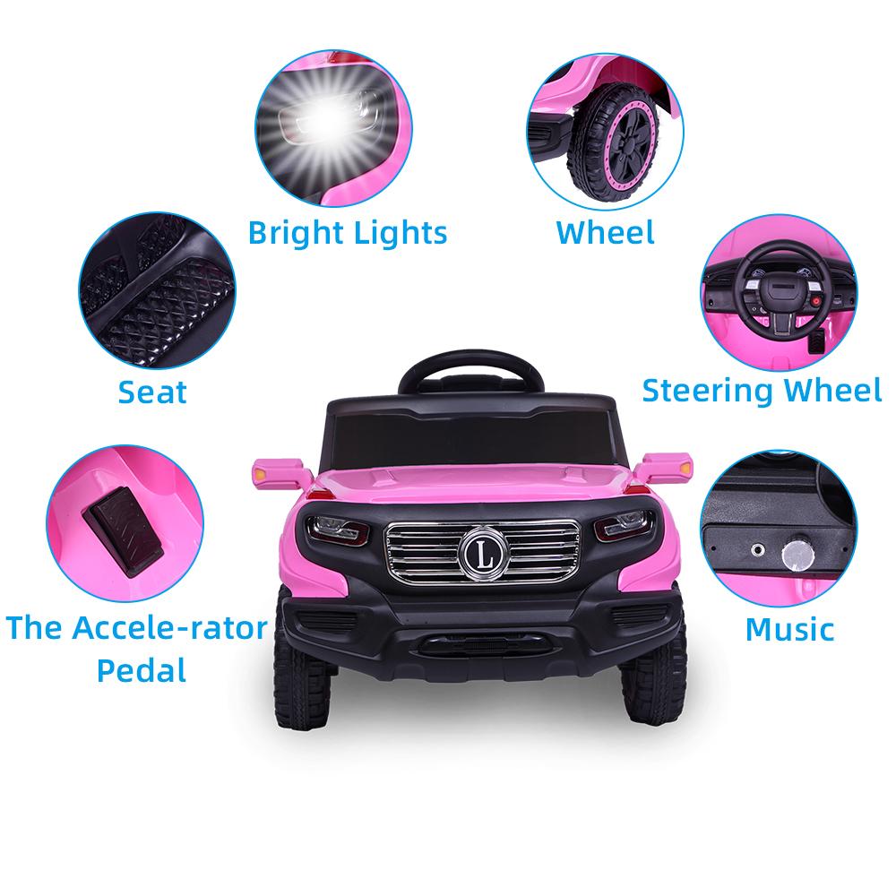 Ktaxon Kids Ride On Car 6V Battery Powered w/ LED Lights, 3 Speed, Remote Control