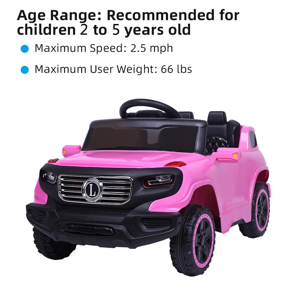 Ktaxon Kids Ride On Car 6V Battery Powered w/ LED Lights, 3 Speed, Remote Control