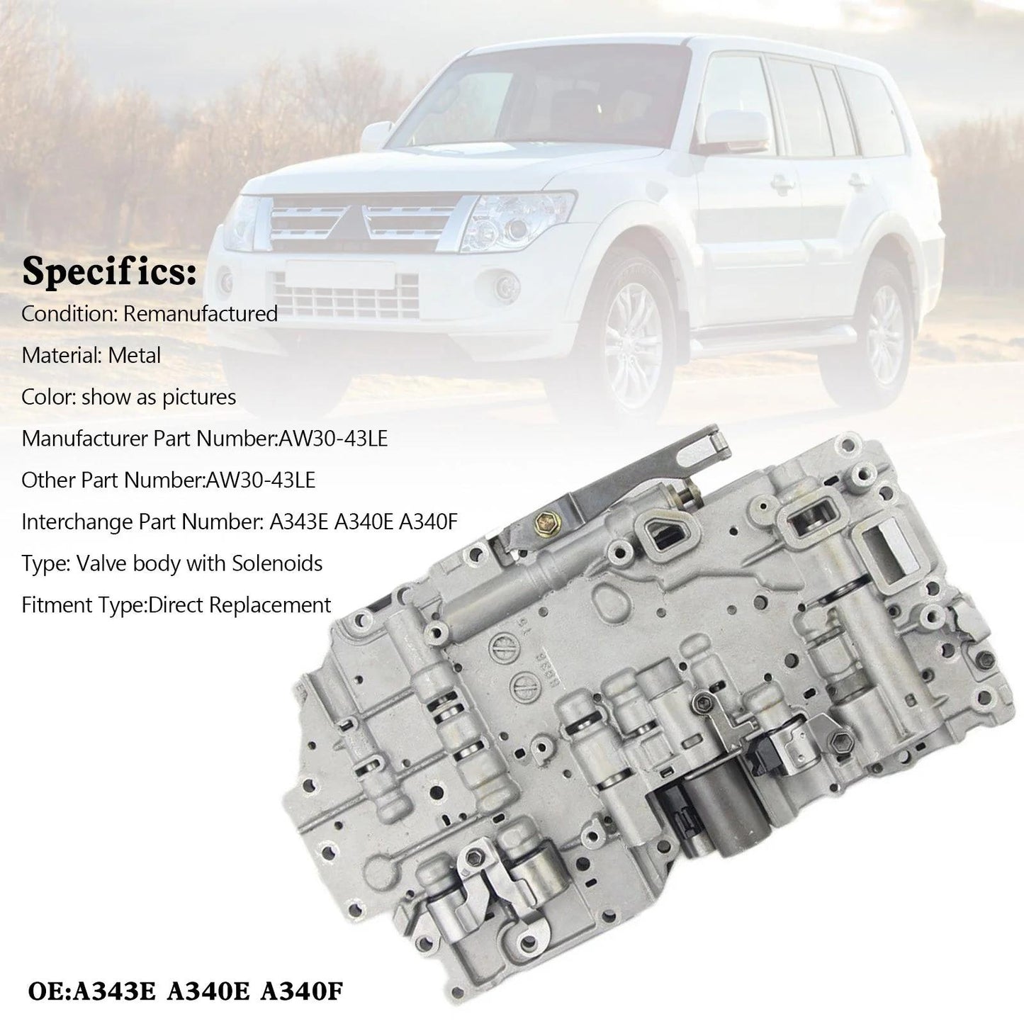 2003-2004 KIA/Chevrolet SORENTO 4 SP RWD/4X4 V6 3.5L A343E A340E A340F Transmission Valve Body Generic