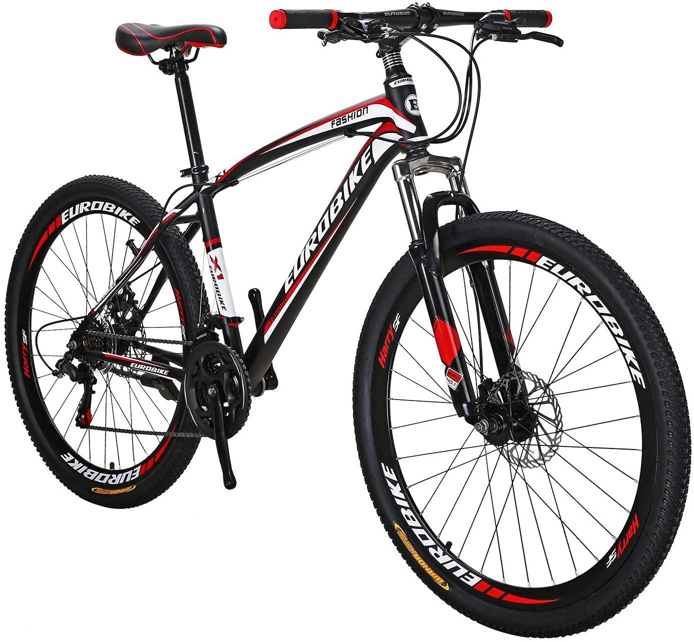 YH-X1 Mountain Bike 21 Speed 27.5 Inch Wheels Dual Disc Brakes for Mens Front Suspension Bicycle
