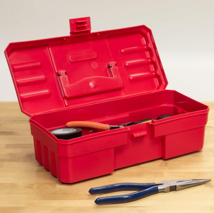 12-Inch ProBox Plastic Toolbox for Tools, Hobby or Craft StoraToolbox, Model 09912, (12-Inch x 5-1/2-Inch x 4-Inch), Red