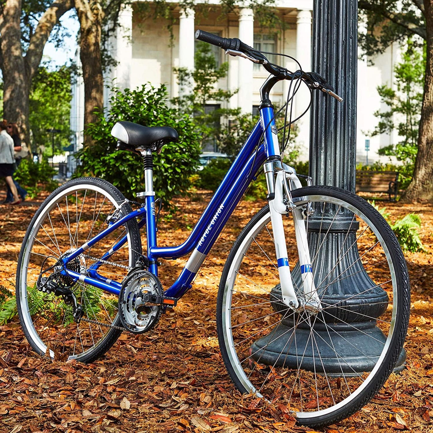 700c Royce Union RMY Womens 21-Speed Hybrid Comfort Bike, 17" Aluminum Frame, Pearl Blue