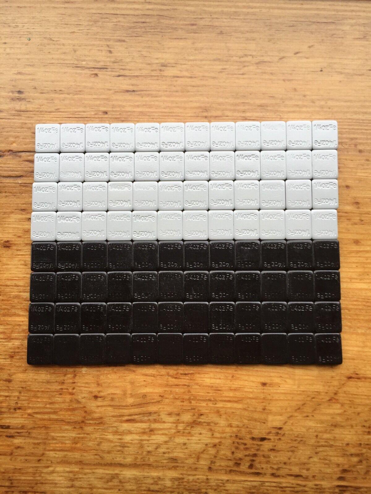 27 LBS BLACK WHEEL WEIGHTS-1/4 OZ -27 LBS GREY- 1/4 OZ. STICK-ON ADHESIVE TAPE