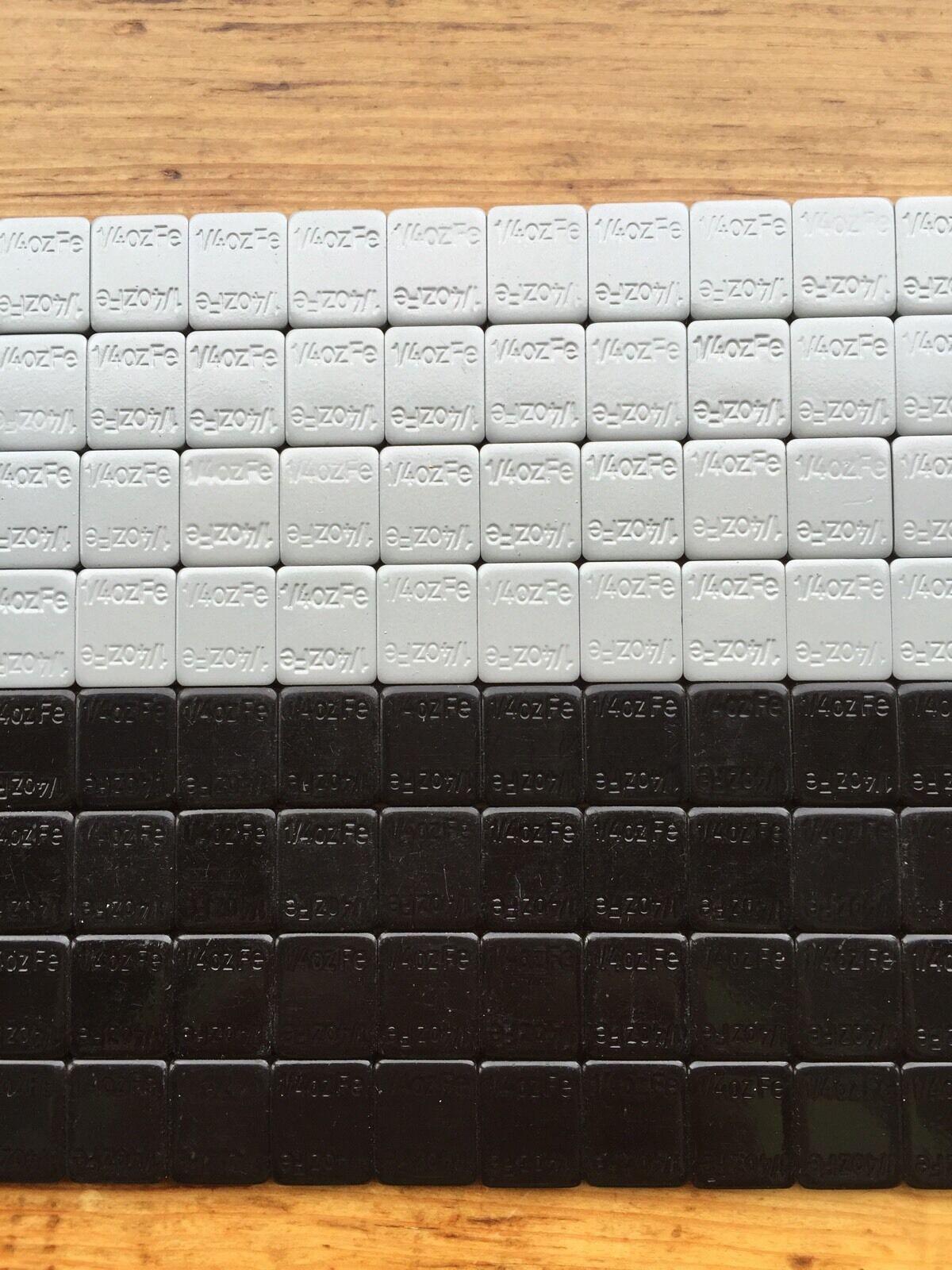 27 LBS BLACK WHEEL WEIGHTS-1/4 OZ -27 LBS GREY- 1/4 OZ. STICK-ON ADHESIVE TAPE