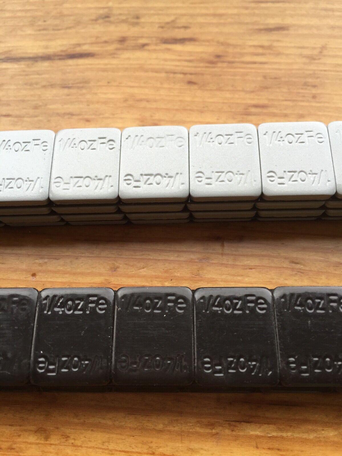27 LBS BLACK WHEEL WEIGHTS-1/4 OZ -27 LBS GREY- 1/4 OZ. STICK-ON ADHESIVE TAPE