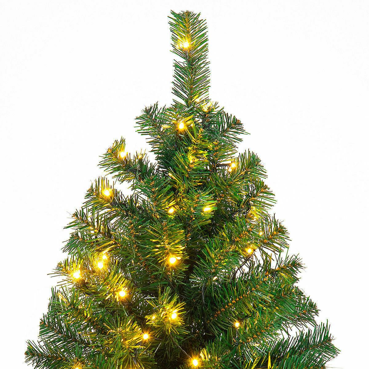 9Ft Pre-Lit PVC Artificial Christmas Tree Hinged w/ 700 LED Lights &amp; Stand