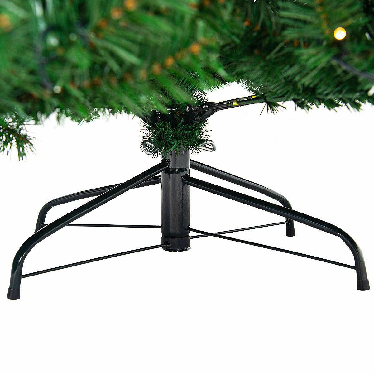 9Ft Pre-Lit PVC Artificial Christmas Tree Hinged w/ 700 LED Lights &amp; Stand