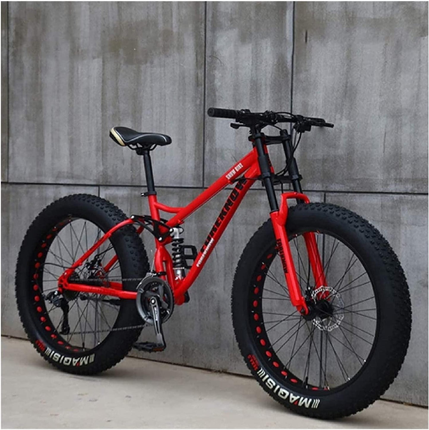 CHICAI Adult Mountain Bike 26/24-inch Mountain Bike High Carbon Steel Cross Country Bike 21/24/27/30 Speed Bike Full Suspension Bike Equipped with Double Disc Brake Mountain Bike