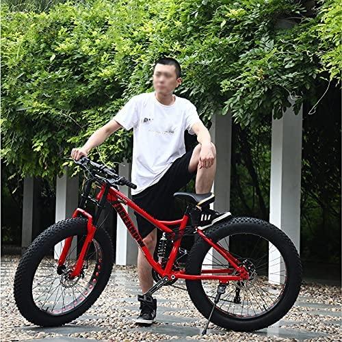 CHICAI Adult Mountain Bike 26/24-inch Mountain Bike High Carbon Steel Cross Country Bike 21/24/27/30 Speed Bike Full Suspension Bike Equipped with Double Disc Brake Mountain Bike