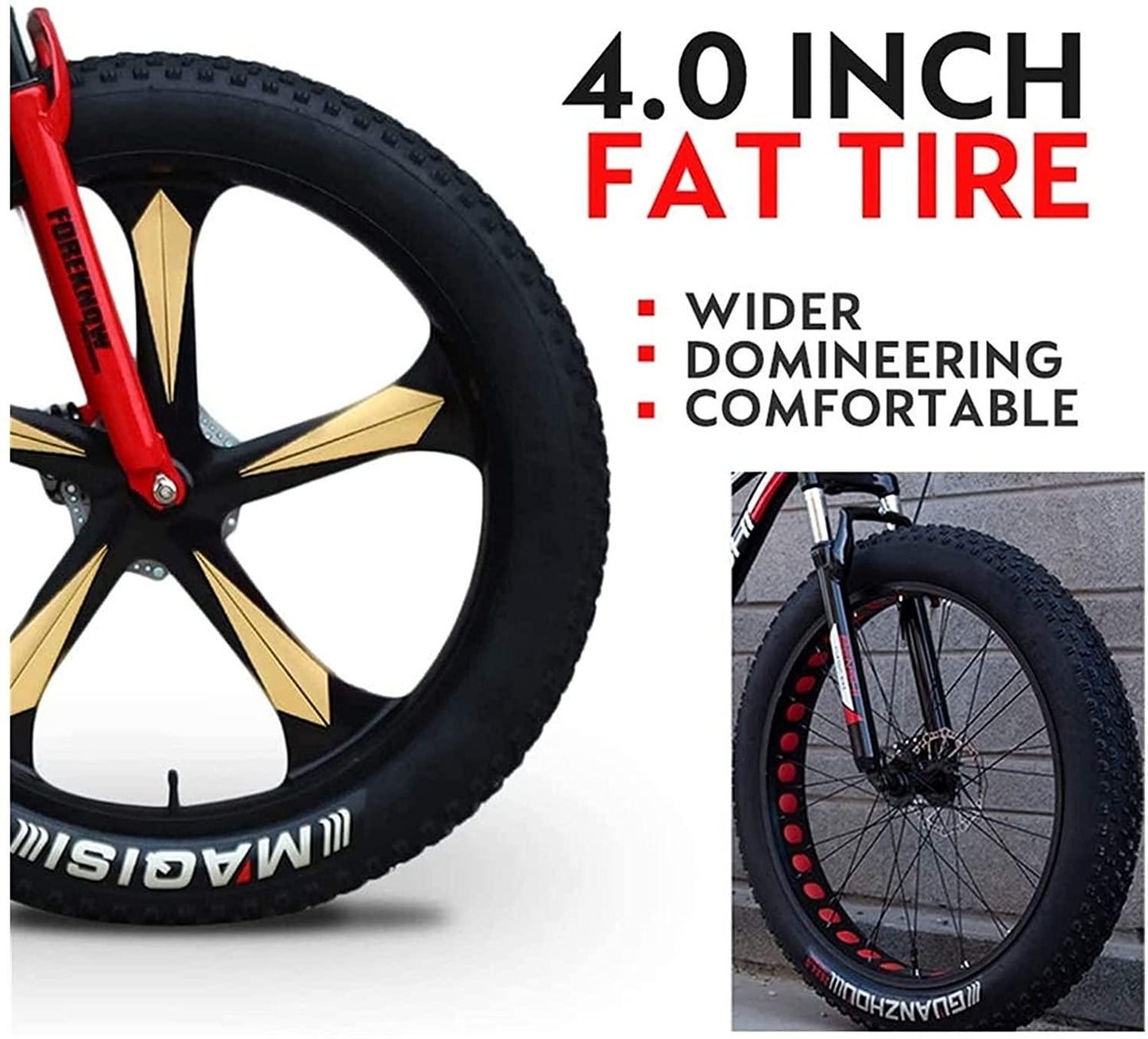 CHICAI Adult Mountain Bike 26/24-inch Mountain Bike High Carbon Steel Cross Country Bike 21/24/27/30 Speed Bike Full Suspension Bike Equipped with Double Disc Brake Mountain Bike