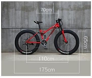 CHICAI Adult Mountain Bike 26/24-inch Mountain Bike High Carbon Steel Cross Country Bike 21/24/27/30 Speed Bike Full Suspension Bike Equipped with Double Disc Brake Mountain Bike