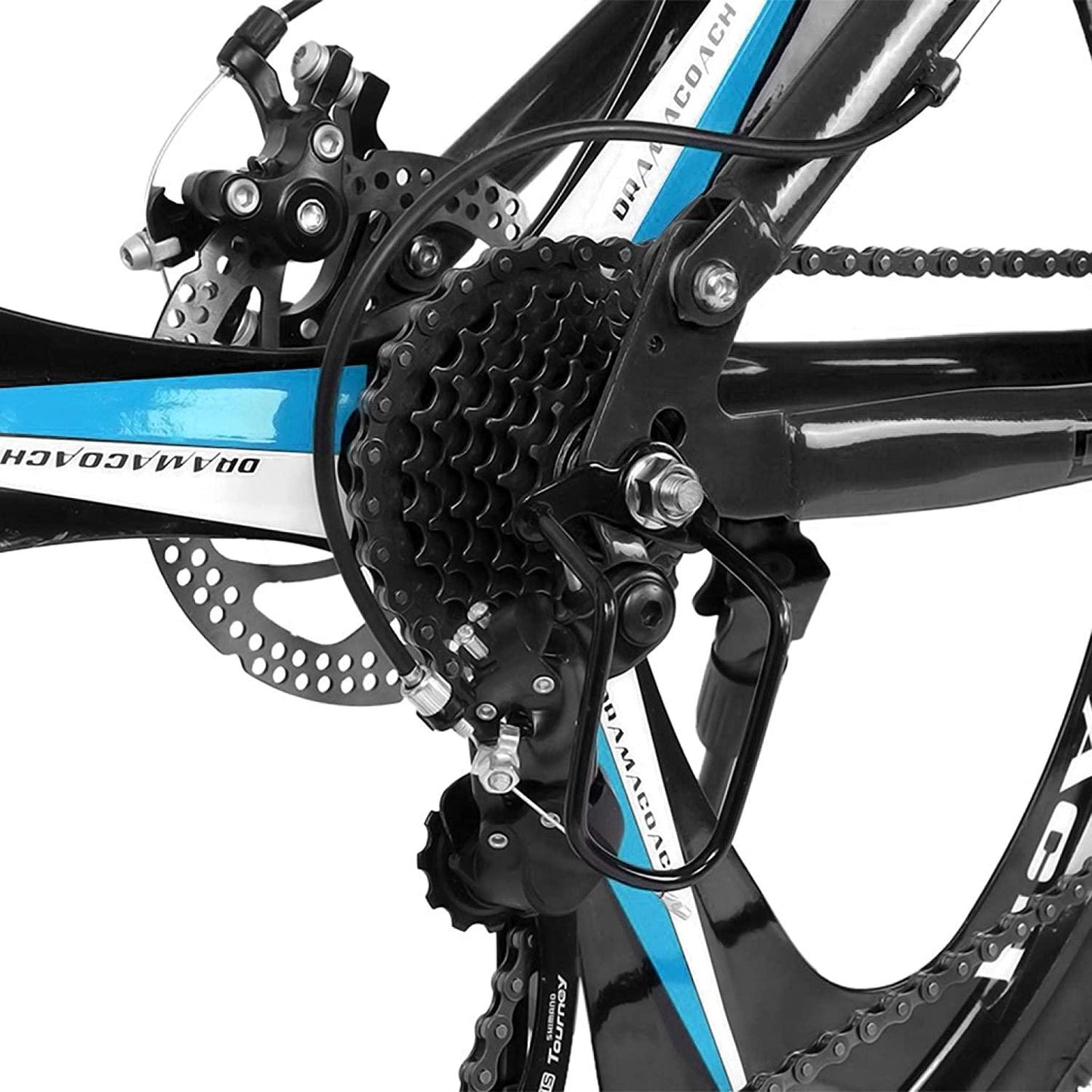 Folding Bike Mountain Bikes Adult Bike Trek Bike Dual Suspension High Carbon Steel 21 Speed Mountain Bike Disc Brakes 26 Inch Mountain Bike Men/Women Cruiser Bike (Blue)