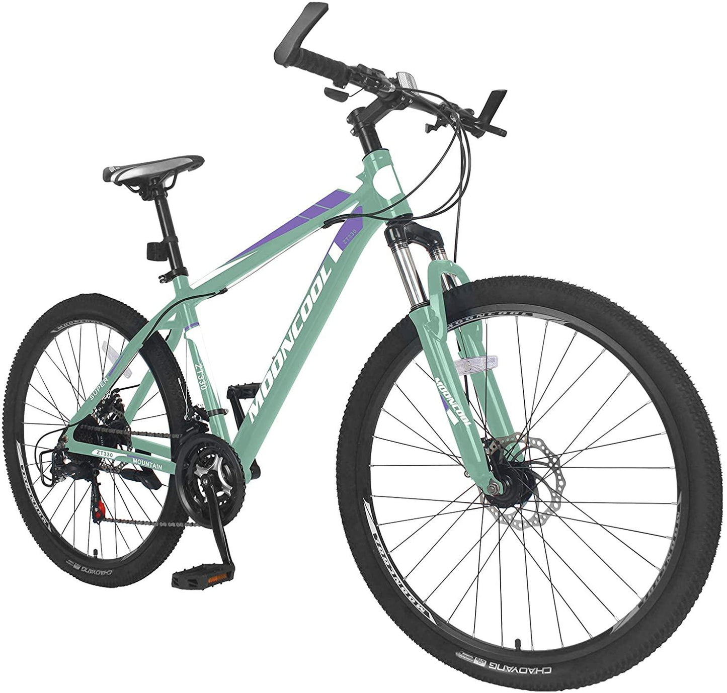 MOONCOOL Mountain Bikes Adults MTB Bike, Disc Brakes Mountain Bicycles, 7-21 Speeds Options, Aluminum and Steel Frame Options, 24-26 Inches Wheels Outroad Bikes for Mens Womens