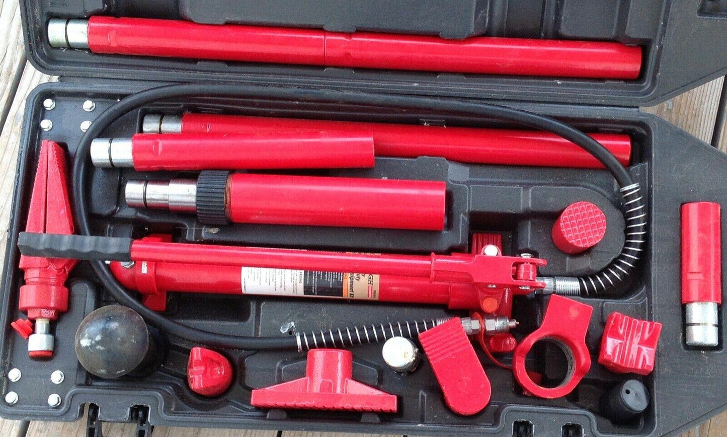 PORT A POWER  Portable Hydraulic Ram Auto Body Repair Kit 10 Ton Rolling Case