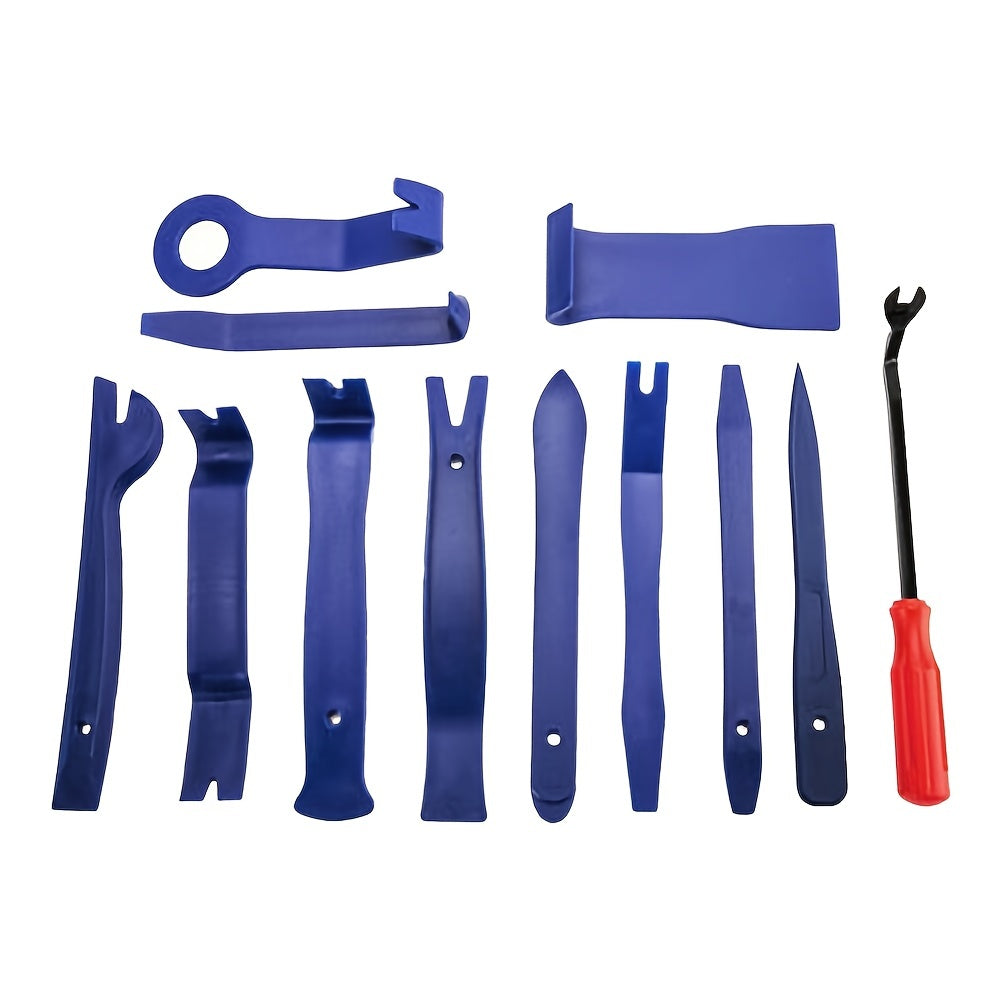12PCS Auto Door Clip Panel Trim Removal Tools Kits Navigation Blades Disassembly Plastic Car Interior Conversion Repairing Tool