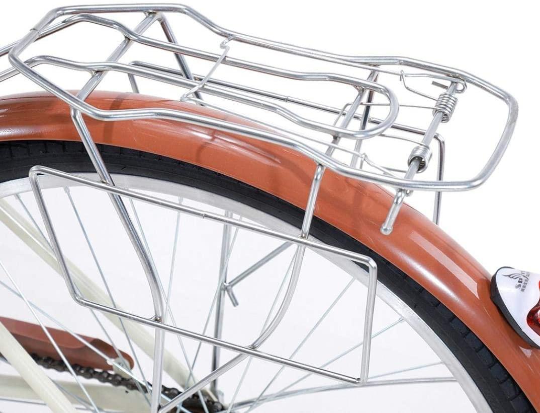26 Inch Beach Cruiser Bicycle, Classic Bicycle Retro Bicycle, Women's Bicycle with Basket and Back Seat