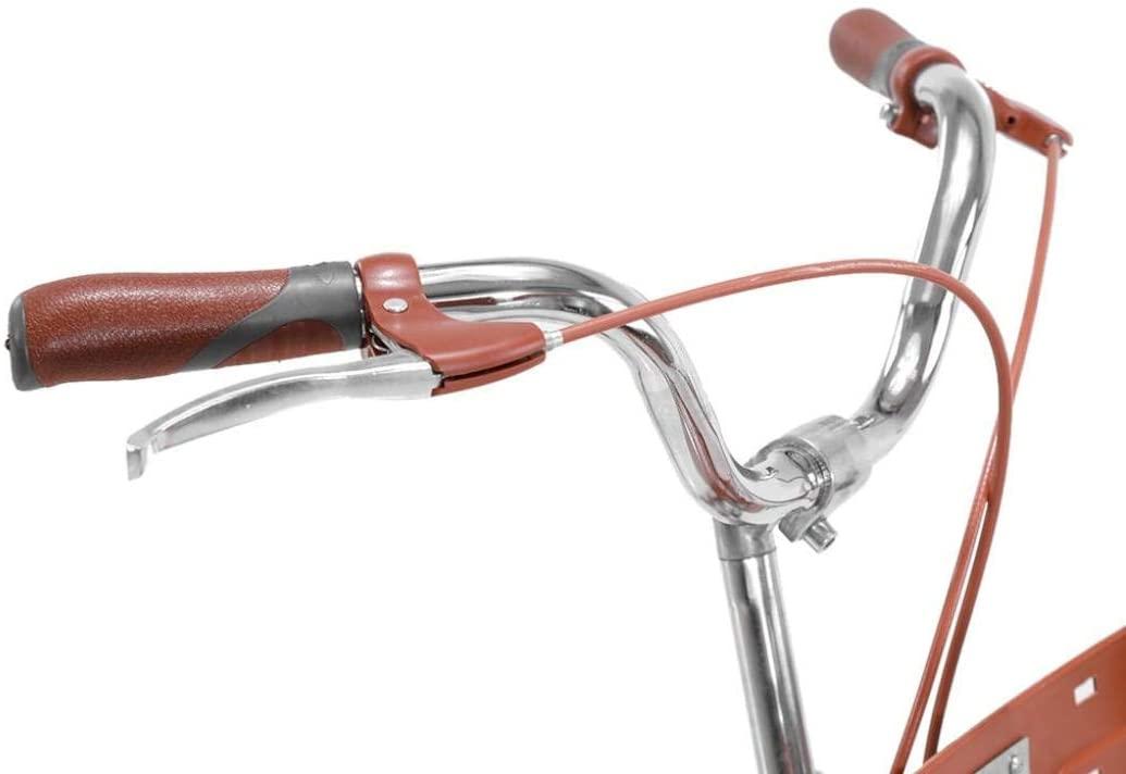26 Inch Beach Cruiser Bicycle, Classic Bicycle Retro Bicycle, Women's Bicycle with Basket and Back Seat