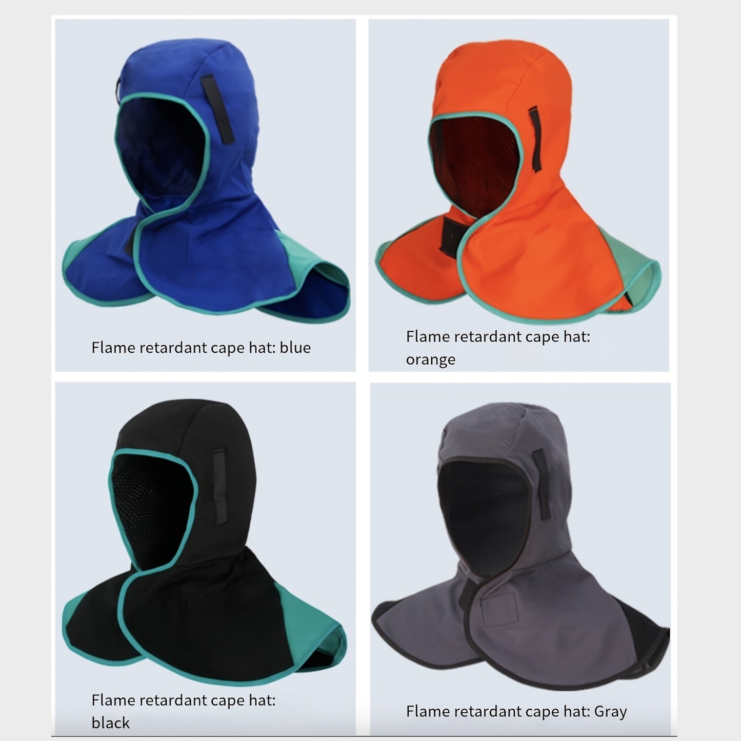 Welding Fireproof And Flame Retardant Hat, Dust-proof Shawl, Grinding Splash-proof Hat, Welder's Heat-resistant Shawl Hat