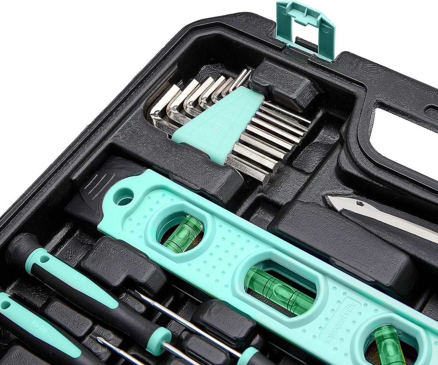 142-Piece Household Tool Kit for Home Repair, Hand Tools with StoraCase, 13.39 x 9.25 x 2.95 inch, Turquoise