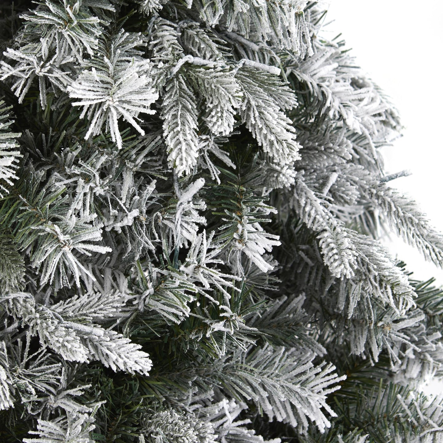 Nearly Natural 6' Flocked Vermont Mixed Pine Artificial Christmas Tree with 300 Clear LED Lights