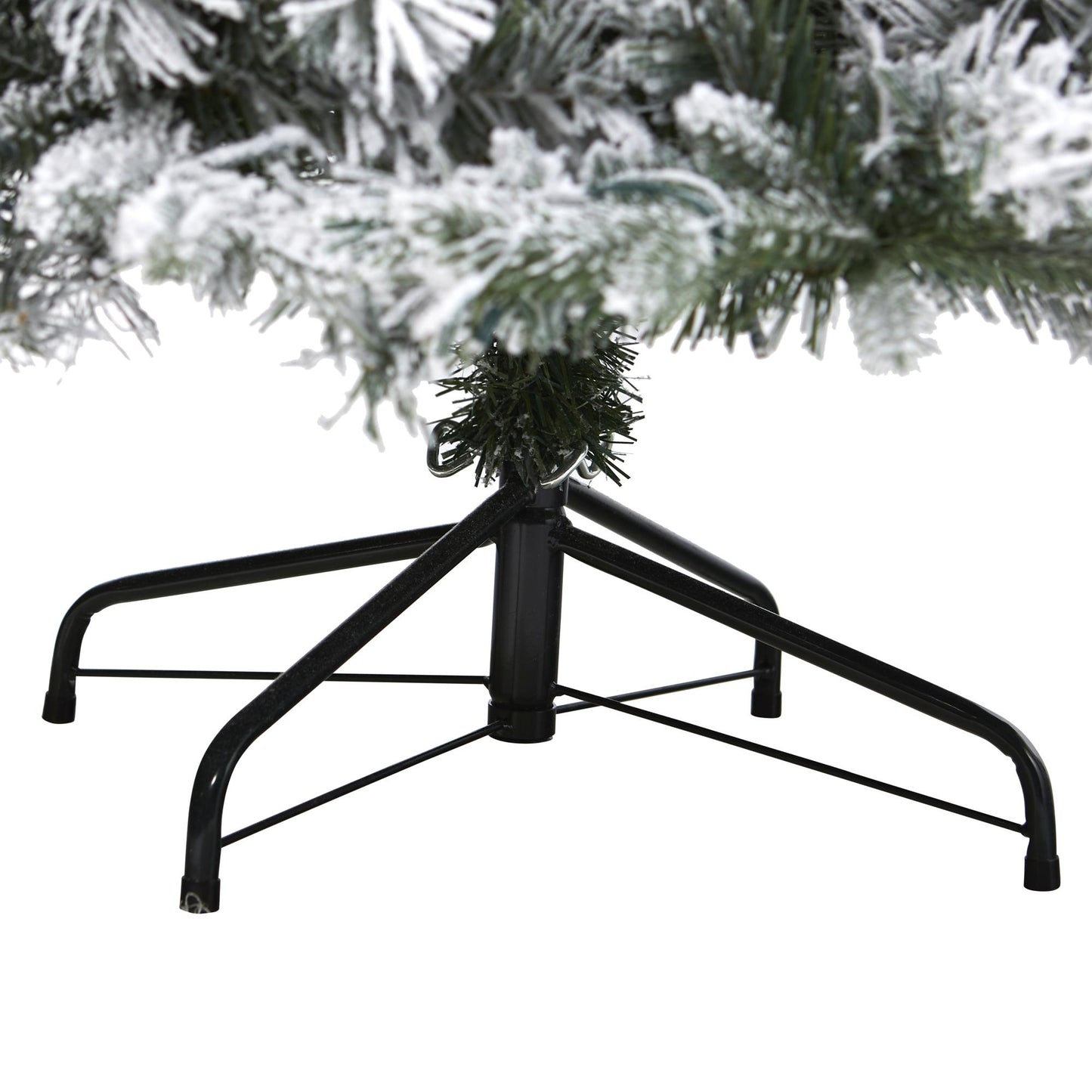 Nearly Natural 6' Flocked Vermont Mixed Pine Artificial Christmas Tree with 300 Clear LED Lights