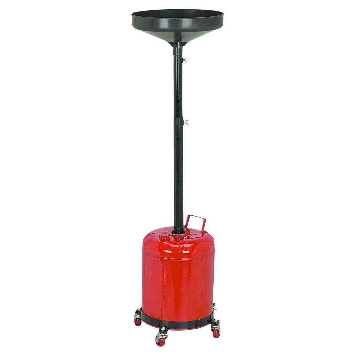 Oil Waste Drain Pan Portable 5 Gal Gallon Draining Tank Dolly Funnel Drum Lift