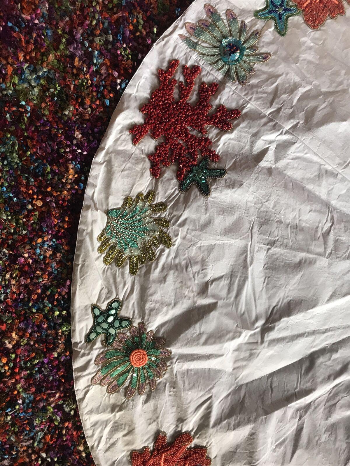 kim seybert Sea Oddesey Collection christmas Tree Skirt