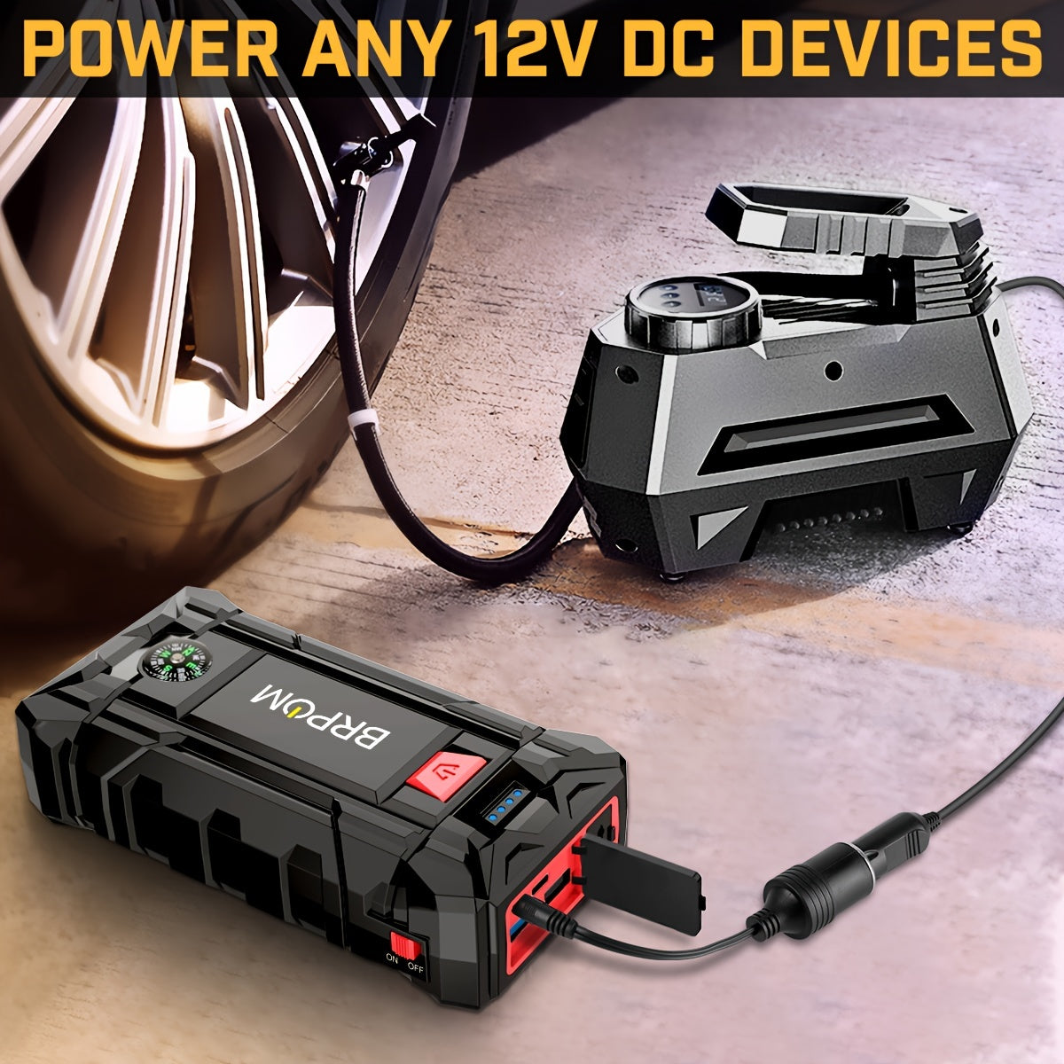 Car Jump Starter, 3000A Peak  (Up To 2.64gal Gas Or 2.11gal Diesel Engine, 50 Times) 12V Auto Booster Battery With  Charger Smart Jump Cables