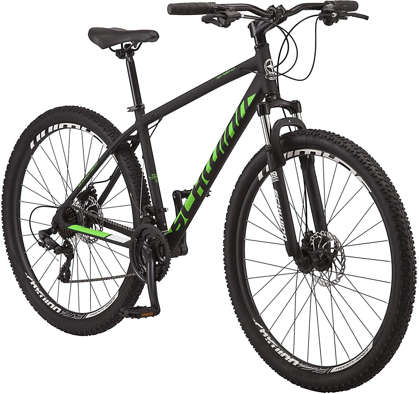 Schwinn High Timber ALX Youth/Adult Mountain Bike, Aluminum Frame and Disc Brakes, 29-Inch Wheels, 21-Speed, Black