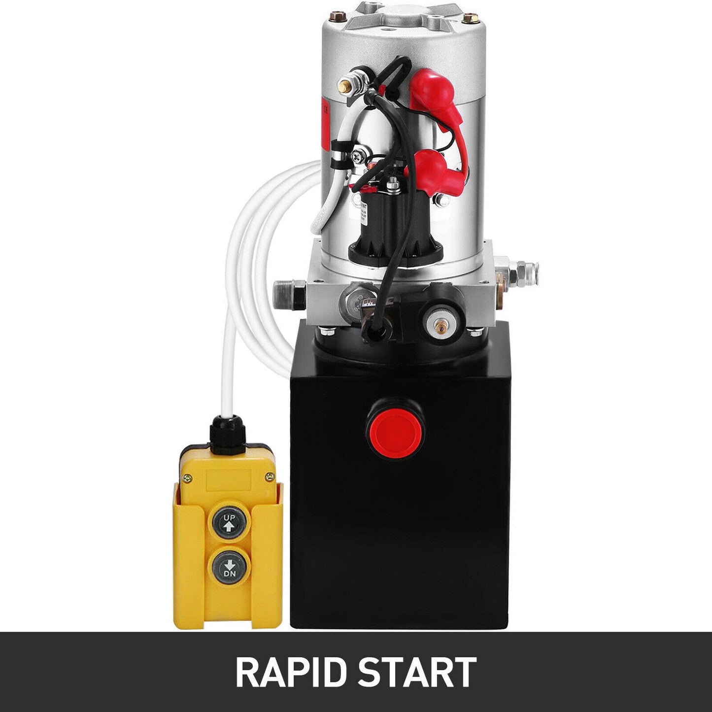 12 Volt Hydraulic Pump for Dump Trailer - 4 Quart Poly - Single Acting