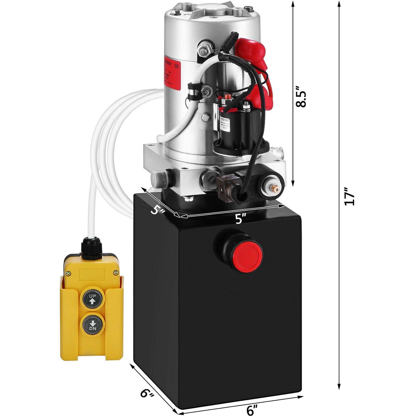 12 Volt Hydraulic Pump for Dump Trailer - 4 Quart Poly - Single Acting