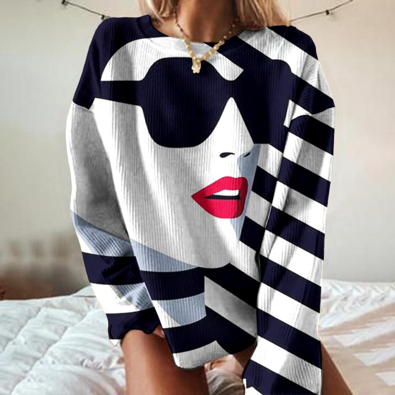 Fashion art print sweatshirt